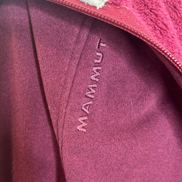 Mammut Women’s Full-Zip Fleece Jacket Hooded Burgundy Pink Size L - Picture 3 of 8